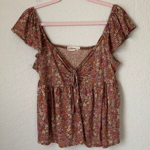 Lucky Brand Multicolor Floral Tank Size L